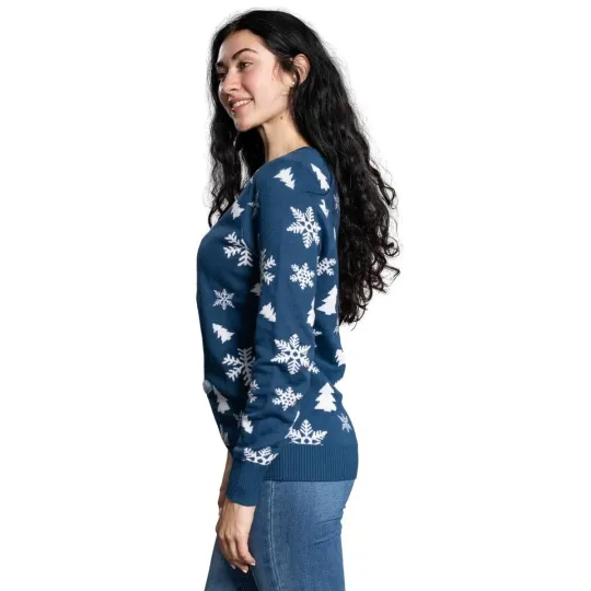 Fabulous V-Neck Sequin Snowman Ugly Christmas Sweater