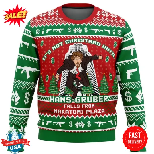 Discover Hans Gruber Fall Nakatomi Plaza Die Hard Ugly Christmas Sweater