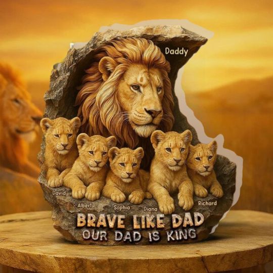 Discover Personalized Lion Family Shaped Plaque, The Lion King Custom Acrylic Plaque, Father Day Lion Family Decor, Gift For Husband, Dad Plaque