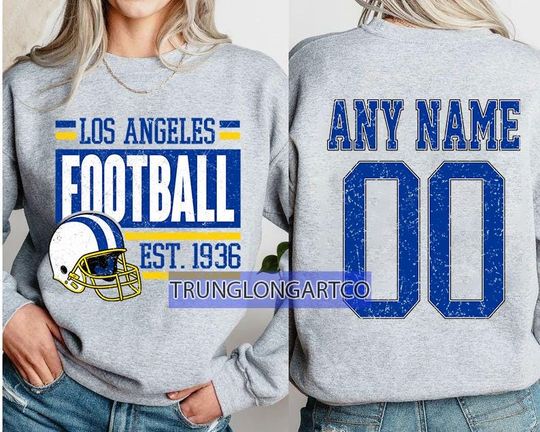 Personalized Los Angeles Football Sweatshirt,Los Angeles football crewneck, Los Angeles football shirt, Custom Football Player, football Tee