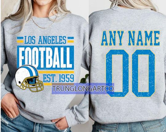 Personalized Los Angeles Football Sweatshirt,Los Angeles football crewneck, Los Angeles football shirt, Custom Football Player, football Tee