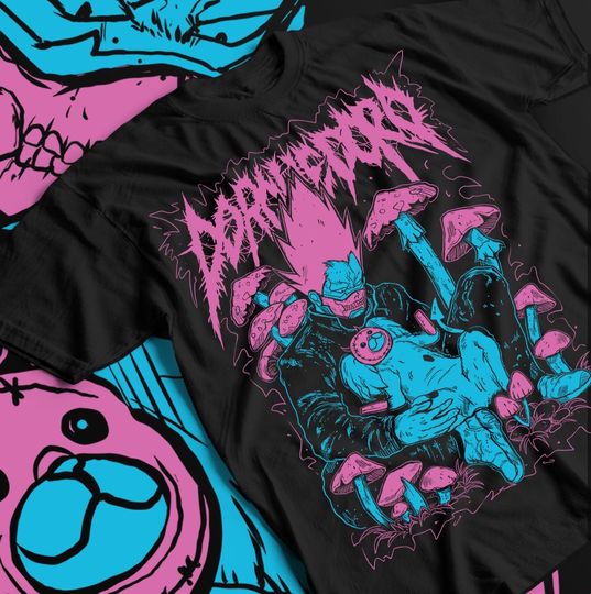 Unisex Horror Manga Creepy Girl T-Shirt, Dark Anime Gothic T-Shirt