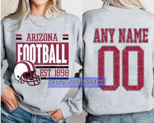 Discover Personalized Arizonna Football Sweatshirt, Arizonna football crewneck, Arizonna football shirt, Custom Football Player,  football Tee
