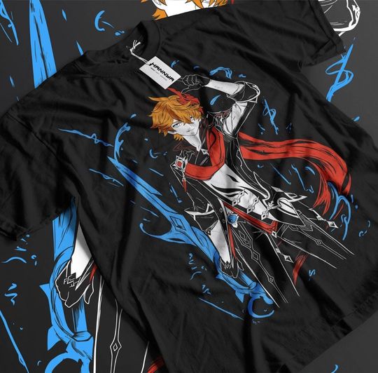 Tartaglia Genshin Impact T-Shirt – Stylish Anime Graphic Tee for Fans