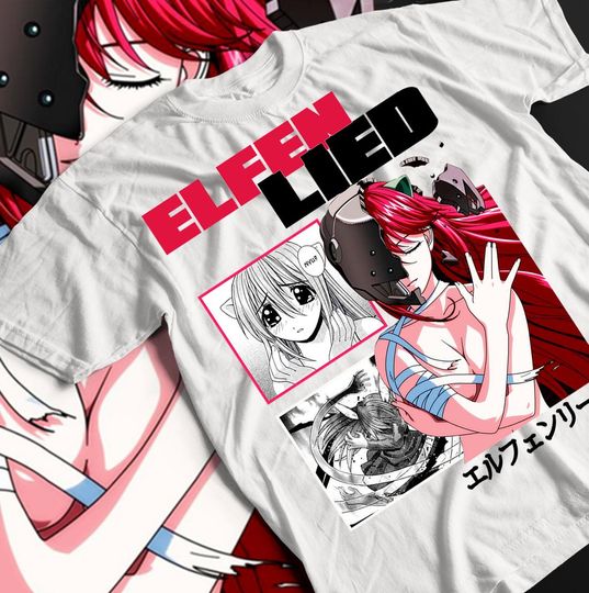 Unisex Elfen Lied Lucy Anime T-Shirt, Nyu, Kaede Manga Waifu Shirt