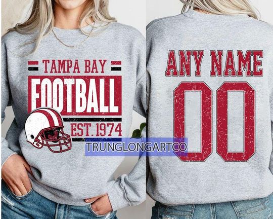 Discover Personalized Tampa Bay Football Sweatshirt, Tampa Bay football crewneck, Tampa Bay football shirt, Custom Football Player, football Tee