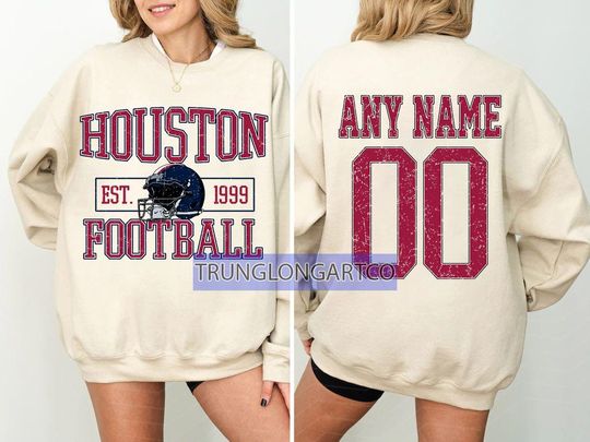 Discover Personalized Houston Football Sweatshirt,Houston  football crewneck, Houston  football shirt, Custom Football Player,  football Tee