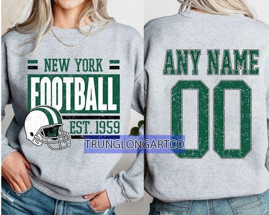 Discover Personalized New York  Football Sweatshirt,New York football crewneck, New York  football shirt, Custom Football Player, football Tee