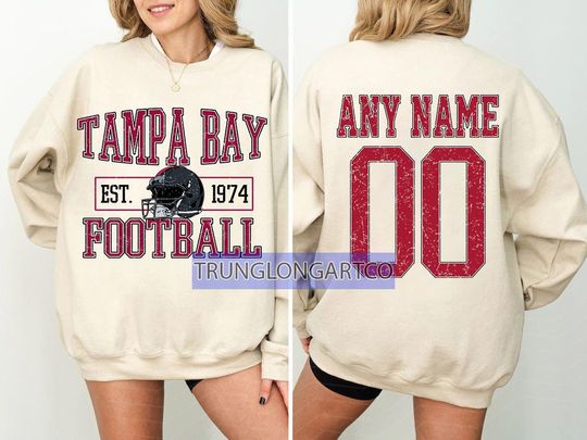 Discover Personalized Tampa Bay Football Sweatshirt, Tampa Bay football crewneck, Tampa Bay football shirt, Custom Football Player, football Tee