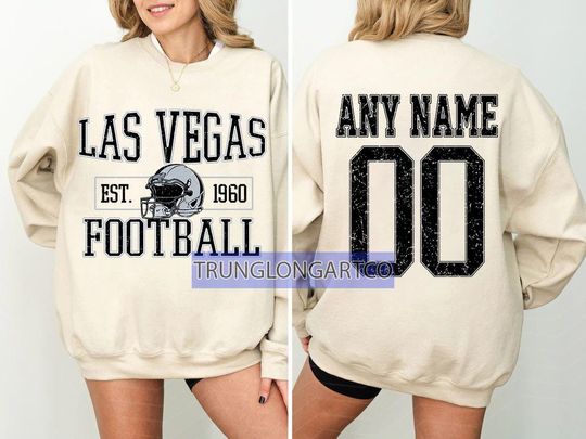 Discover Personalized Las Vegas Football Sweatshirt, Las Vegas football crewneck, Las Vegas football shirt, Custom Football Player,  football Tee