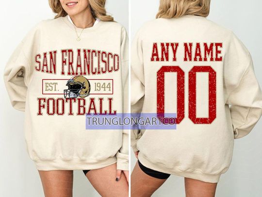 Discover Personalized San Francisco Football Sweatshirt, San Francisco crewneck, San Francisco football shirt, Custom Football Player,football Tee