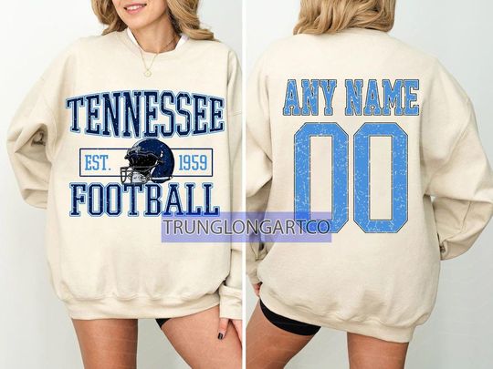 Discover Personalized Tennessee Football Sweatshirt, Tennessee football crewneck, Tennessee football shirt, Custom Football Player, football Tee