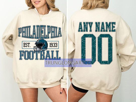 Personalized Philadelphia Football Sweatshirt,Philadelphia football crewneck,Philadelphia football shirt,Custom Football Player,football Tee