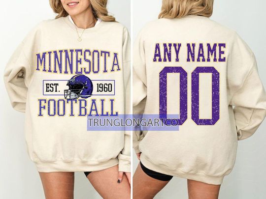 Personalized Minnesota Football Sweatshirt,Minnesota football crewneck, Minnesota football shirt, Custom Football Player,  football Tee