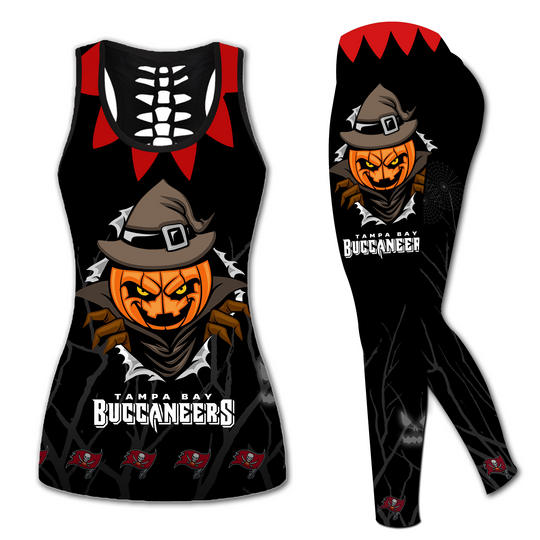 Tampa Bay Buccaneers Pumpkin Halloween All Over Print 3D Tank Top Leggings Perfect Gift For Halloween