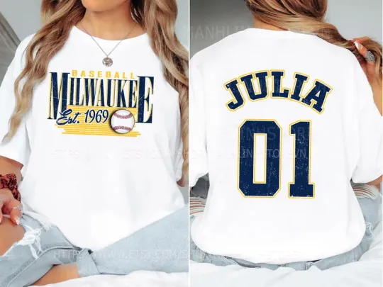 Personalized Milwaukee Baseball T-Shirts, Gifts for Baseball Fans