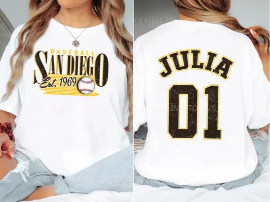 Discover Personalized San Diego Baseball T-Shirts, Gifts for Baseball Fans