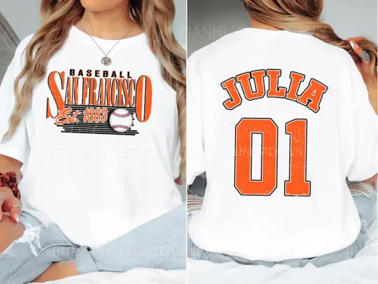 Personalized San Francisco Baseball T-Shirts, Gifts for Baseball Fans
