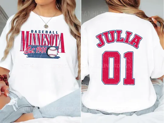 Discover Personalized Minnesota Baseball T-Shirts, Gifts for Baseball Fans