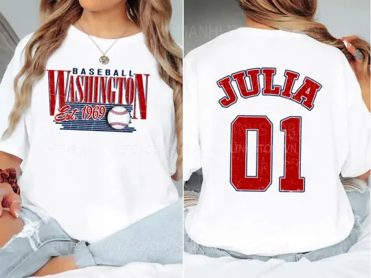 Discover Personalized Washington Baseball T-Shirts, Gifts for Baseball Fans