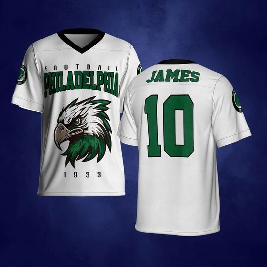 Custom Name And Number Football Jersey, Philadelphia Style Team Shirt, Personalized Game Day Gift, Sports Fan Jersey, Philadelphia Jersey