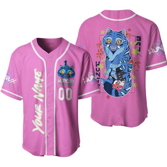 Demon Hunter Tiger Baseball Jersey, Derpy The Tiger And Bird Demon Hunter Kpop Shirt, Custom Huntrix Baseball Shirt, Hunters Tiger Fan Gift