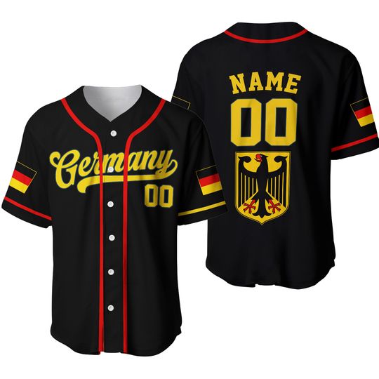 Germany Baseball Fan Game Day Outfit, Germany Family Matching Tee, Germany Lover Gift, Custom Name And Number Baseball Jersey