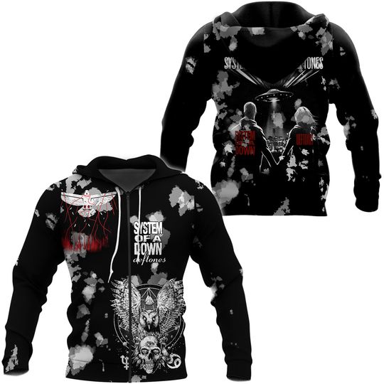 SYSTEM OF DOWN Performance With Deftone 2025 3D Zip Hoodie
