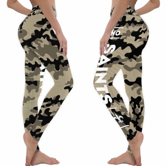 New Orleans Saints Camo Team Leggings, Game Day Leggings