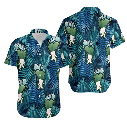 Sasquatch Hawaii Shirt, Hawaiian Shirt, Sasquatch Surfing Shirt