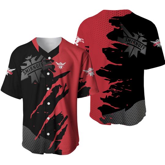 Smirnoff Vodka Metal Crack Pattern Baseball Jerseys