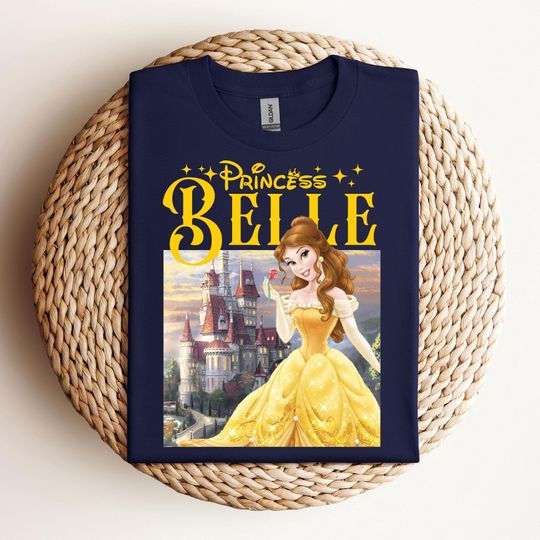 Discover Disney Belle Princess Floral Villains Hand Shirt, Beauty And The Beast T-shirt, Birthday Gift, Disneyland Family Vacation Trip