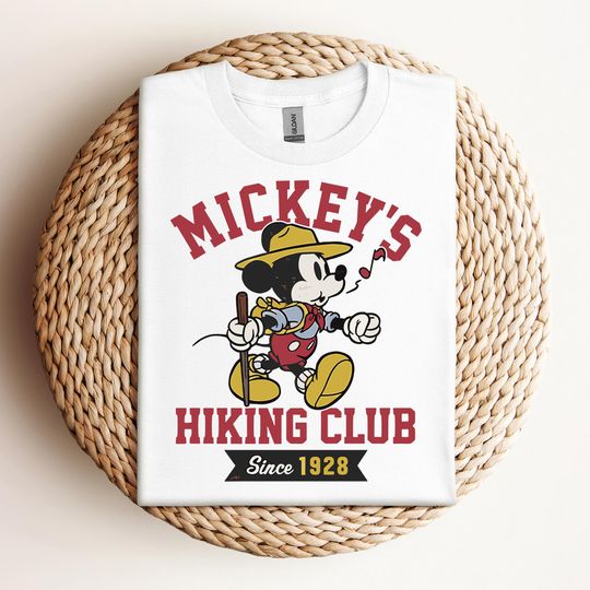 Disney Mickey Mouse Mickey's Hiking Club Retro T-Shirt, Disneyland Family Vacation, Birthday Gift Adult Kid Toddler Tee