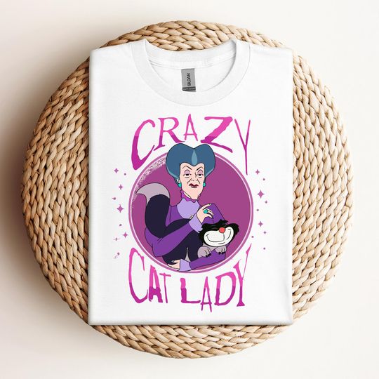 Discover Funny Crazy Cat Lady Shirt, Disney Cinde Lady Tremaine and Lucifer Cat Shirt, Funny Cat Lovers Shirt, WDW Disneyland Tee