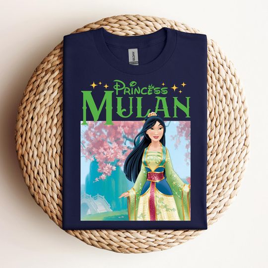 Discover Disney Mulan Princess Floral Wreath Shirt, Disney Mulan Princess T-shirt, Birthday Gift Tee, Disneyland Shirt, Family Vacation Trip Shirt