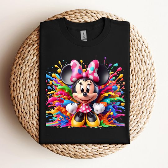 Watercolor Disney Classic Minnie Mouse Shirt, Minnie Shirt, Disneyland Holiday Vacation Shirt, Disney Retro Shirt