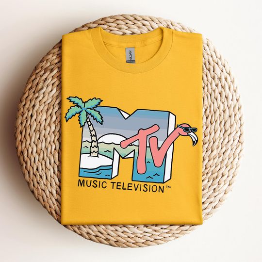 MTV Beach Island Flamingo Logo Vintage T-Shirt, MTV Shirt, MTV Music Tee, Disney Vacation Shirt, Disneyland Family Matching Shirt