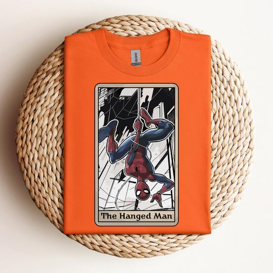 Discover Marvel Spider Man Tarot Card The Hanged Man Shirt, Disney Vacation Shirt, Disneyland Family Matching Shirt, Marvel Holiday Gift, MCU Fan Tee