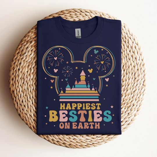 Discover Disney Best Friends Shirt, Happiest Besties On Earth T-Shirt, Disney Girls Trip Tee, Magic Kingdom Shirt, Disney Friends Matching Tee