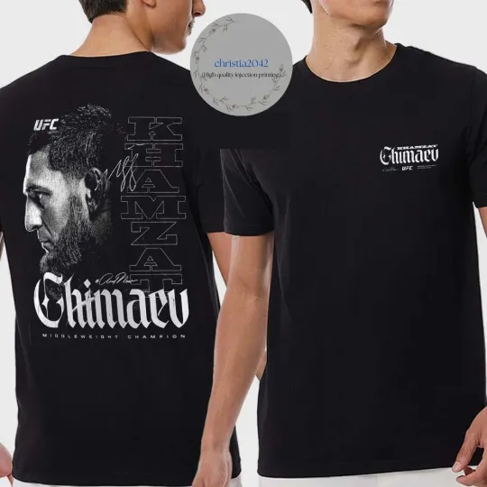 Discover Khamzat Chimaev 2025 World Middle Weight Champion UFC 319 T-Shirt