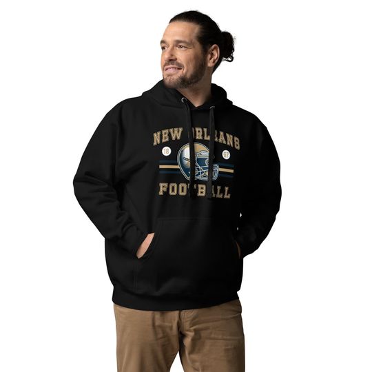 Discover New Orleans Hoodie, Vintage Style Football Hoodie, Unisex, Trendy Football Fan