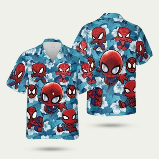 Superhero Spider Man Hawaiian Shirt