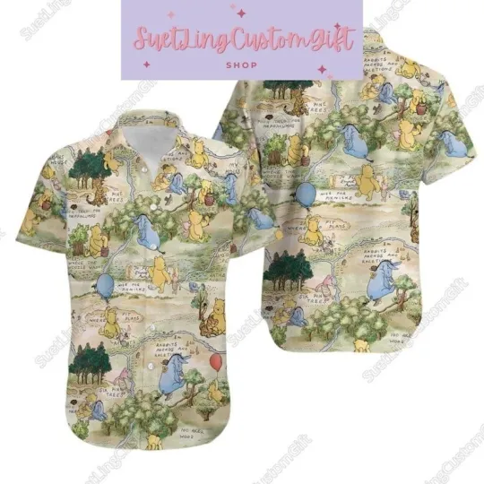 Discover Winnie The Pooh Button Shirt, Disney Pooh And Friends Hawaiian Shirt, Cute Pooh