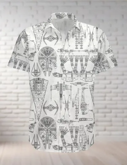 Discover Star Wars Button Shirt, Disney Movie Hawaiian Shirt, Spaceship Shirt