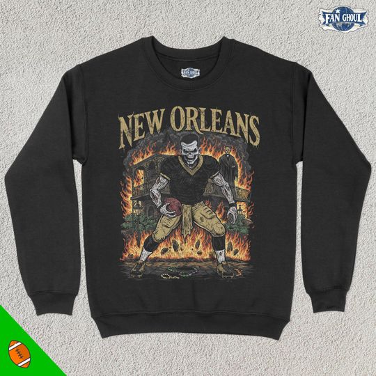New Orleans Football Crewneck, American Team Sports Sweatshirt, US Sports Clothing