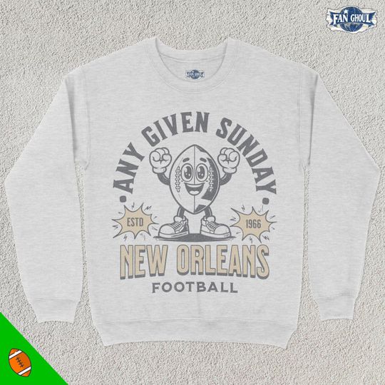 Discover Retro New Orleans Football Sweatshirt, Vintage 70s Mascot, American Sweater, Football Fan Gift, Football Apparel, 80s Saint Merch