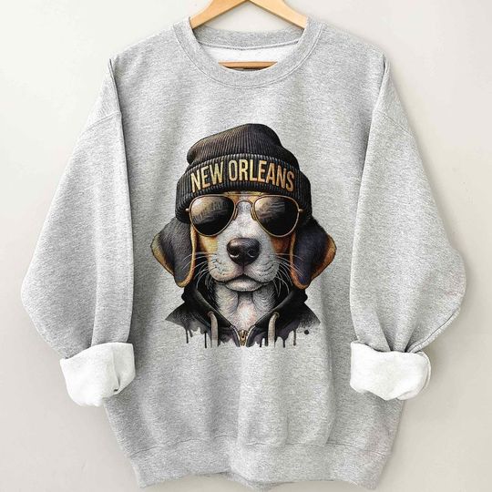 Discover Vintage New Orleans Football Mascot Sweatshirt, Trendy New Orleans Football Fan Gifts, New Orleans Football Game Day Crewneck