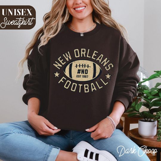 Discover Vintage New Orleans Football Sweatshirt | Retro Saint Football Sweater | Vintage New Orleans sweatshirt for game Day | NOLA Sweatshirt