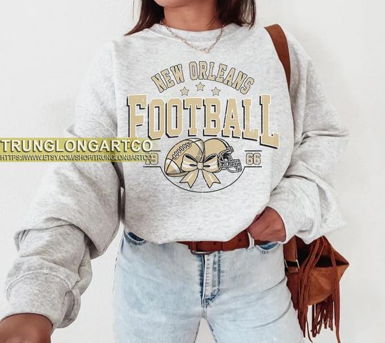 Discover Vintage style New Orleans Football sweatshirt, Football shirt, New Orleans football Crewneck tshirt, Game day Football,American football tee