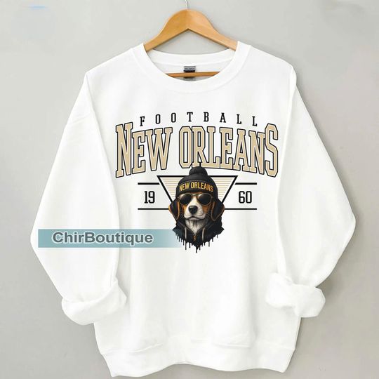 Discover Vintage style New Orleans Football sweatshirt, Football shirt, New Orleans football Crewneck tshirt, Game day Football,American football tee